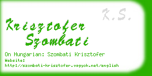 krisztofer szombati business card